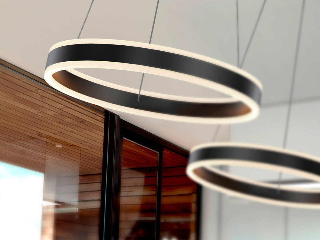Lustra Schuller Helia inel Ø50 negru mat slim LED 55W