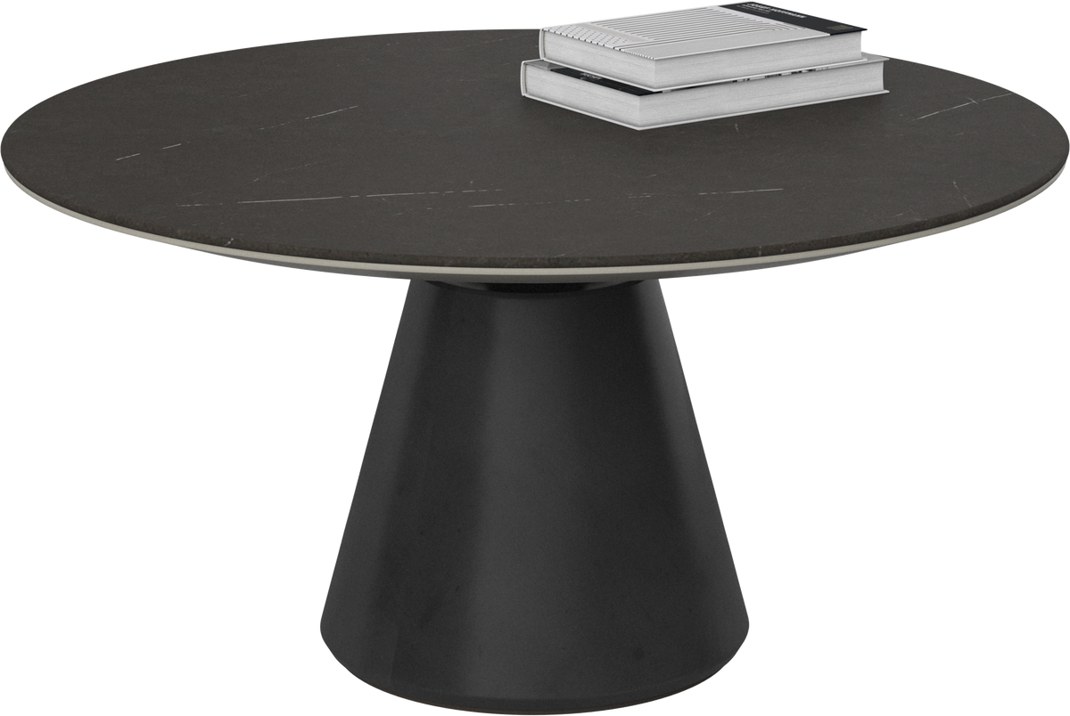 Masă de cafea rotundă BoConcept Madrid Ø80 cm, ceramică cu aspect de marmură — vedere de ansamblu