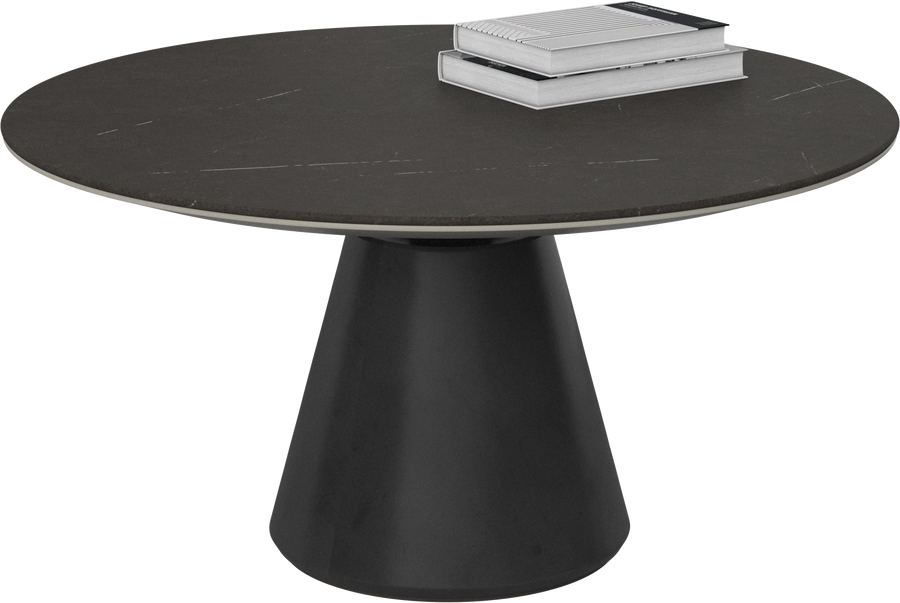 Masă de cafea rotundă BoConcept Madrid Ø80 cm, ceramică cu aspect de marmură — vedere de ansamblu