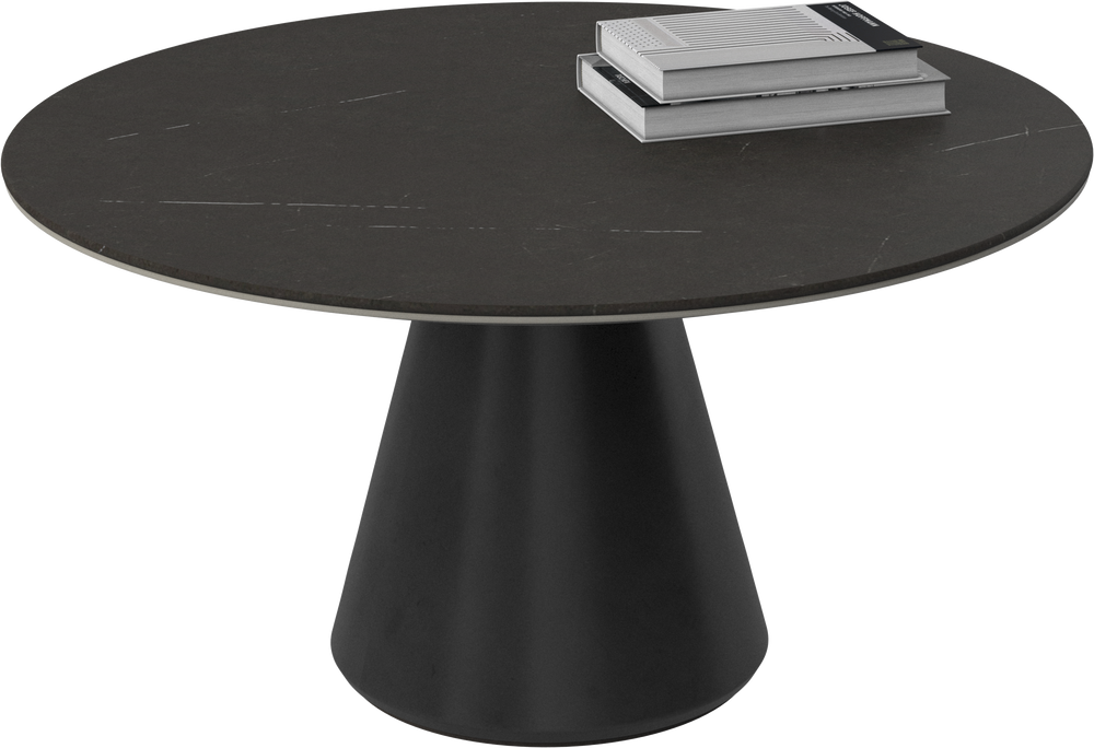 Masă de cafea rotundă BoConcept Madrid Ø80 cm, ceramică cu aspect de marmură — detaliu