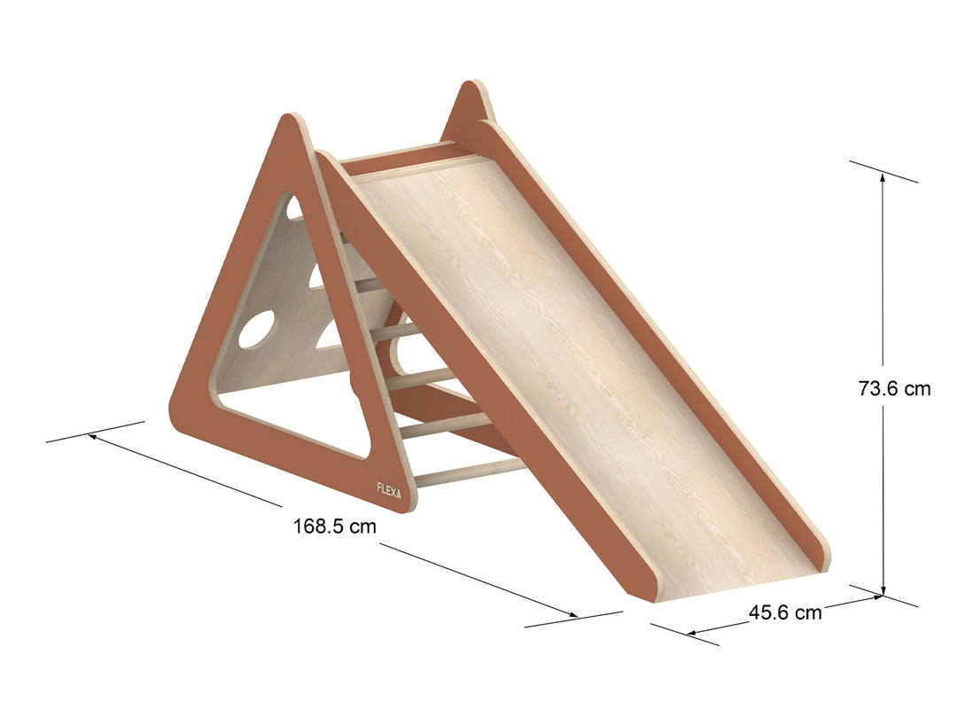 The Decorators: Turn de joaca cu tobogan, Play, mesteacan, maro, 169x46x74 cm