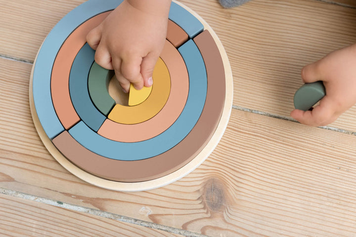 Puzzle pentru copii, Rainbow, mesteacan, multicolor, 21x4 cm