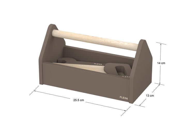 The Decorators: Trusa unelte de jucarie, Play, mustar, 26x13x14 cm