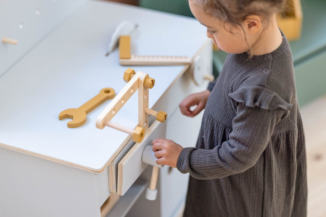 The Decorators: Joc piese de constructie, Play, lemn de mesteacan 17x1 cm