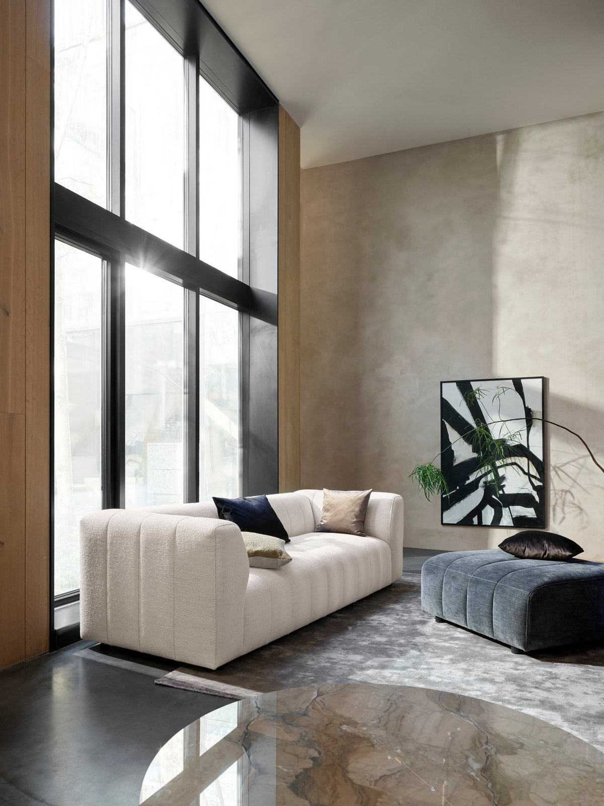 Canapea BoConcept Bellagio 2,5 locuri, nisip Nani — detaliu