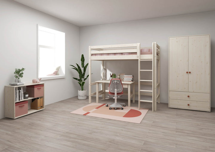 The Decorators: Pat inaltime 184 cm cu scara dreapta Flexa Classic 90/140x200 cm