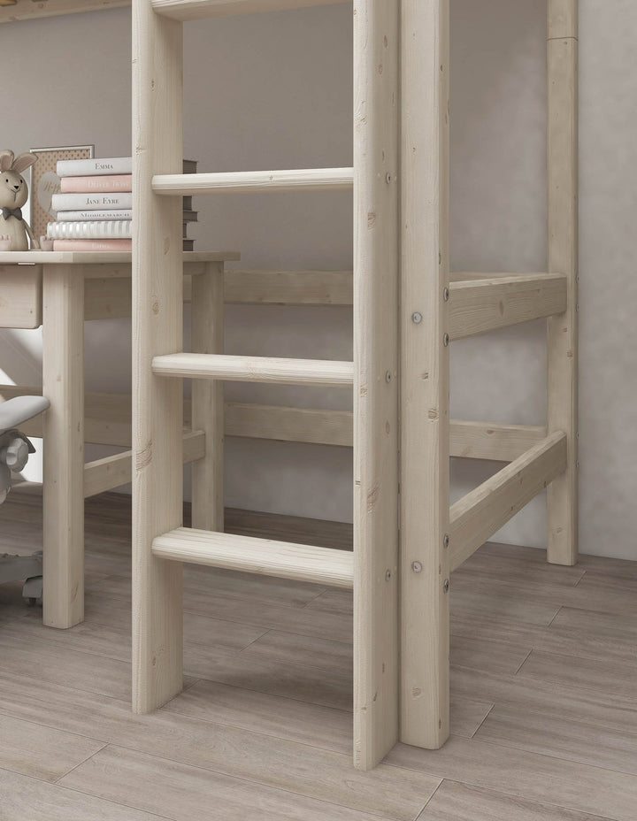 The Decorators: Pat inaltime 184 cm cu scara dreapta Flexa Classic 90/140x200 cm