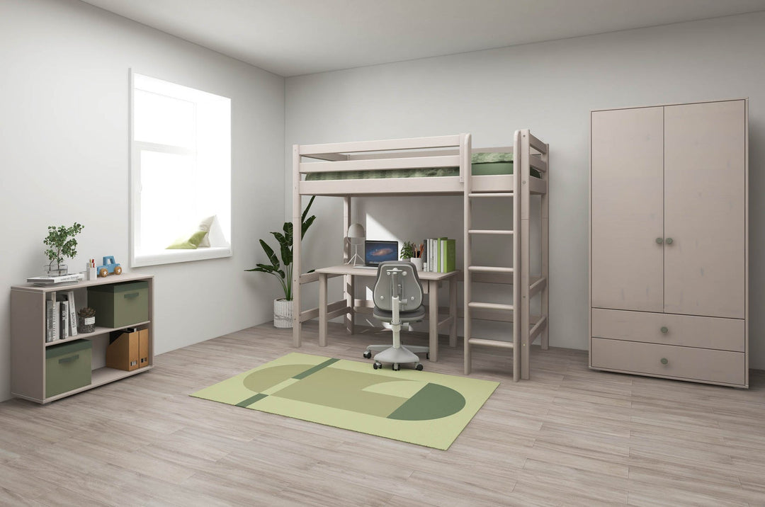 The Decorators: Pat inaltime 184 cm cu scara dreapta Flexa Classic 90/140x200 cm