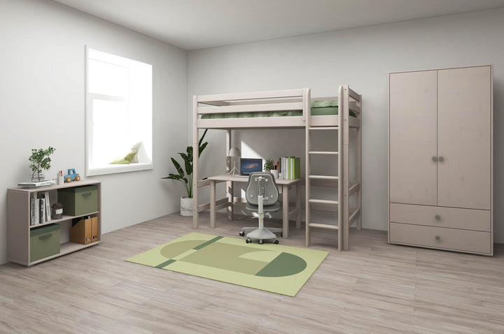 The Decorators: Pat inaltime 184 cm cu scara dreapta Flexa Classic 90/140x200 cm