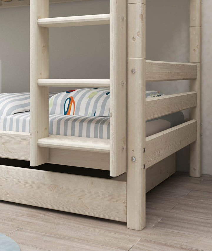 The Decorators: Paturi suprapuse inaltime 154 cm cu scara dreapta si sertare Flexa Classic 90x200 cm