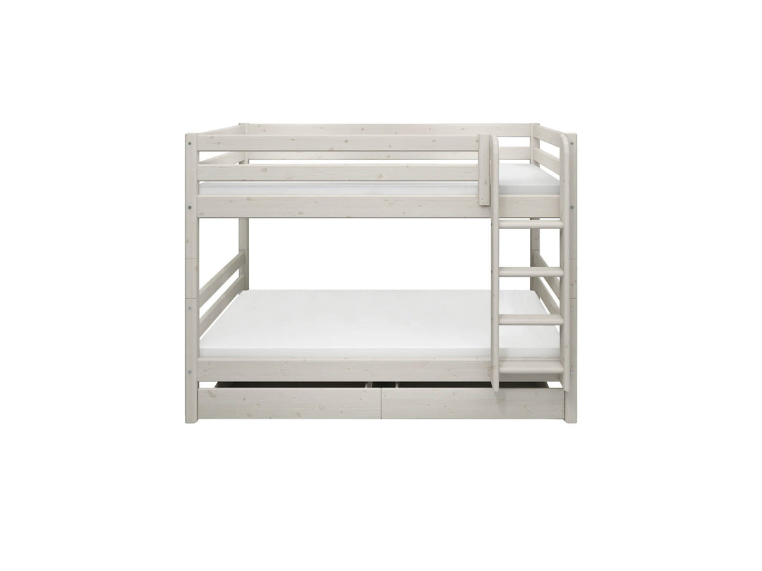 The Decorators: Paturi suprapuse inaltime 154 cm cu scara dreapta si sertare Flexa Classic 90x200 cm