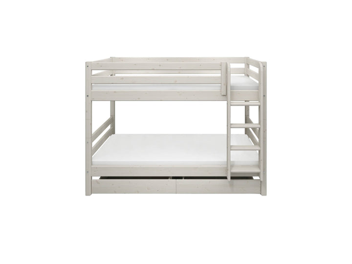 The Decorators: Paturi suprapuse inaltime 154 cm cu scara dreapta si sertare Flexa Classic 90x200 cm