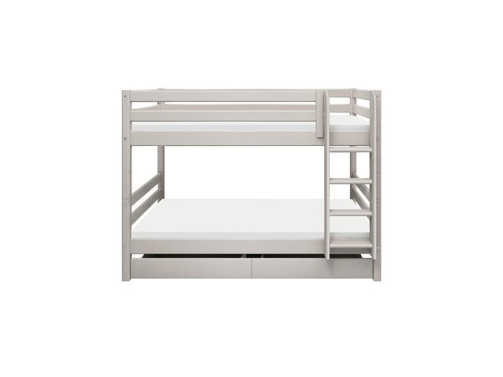 The Decorators: Paturi suprapuse inaltime 154 cm cu scara dreapta si sertare Flexa Classic 90x200 cm
