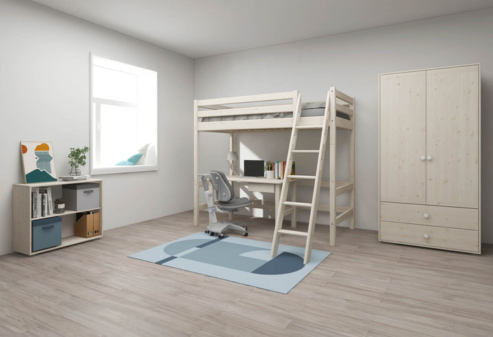 The Decorators: Pat inaltime 184 cm cu scara dreapta Flexa Classic 90/140x200 cm