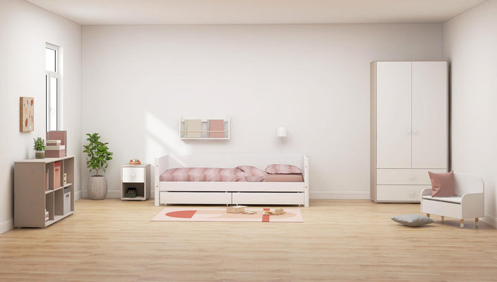 The Decorators: Pat cu doua sertare Flexa White 90x200 cm