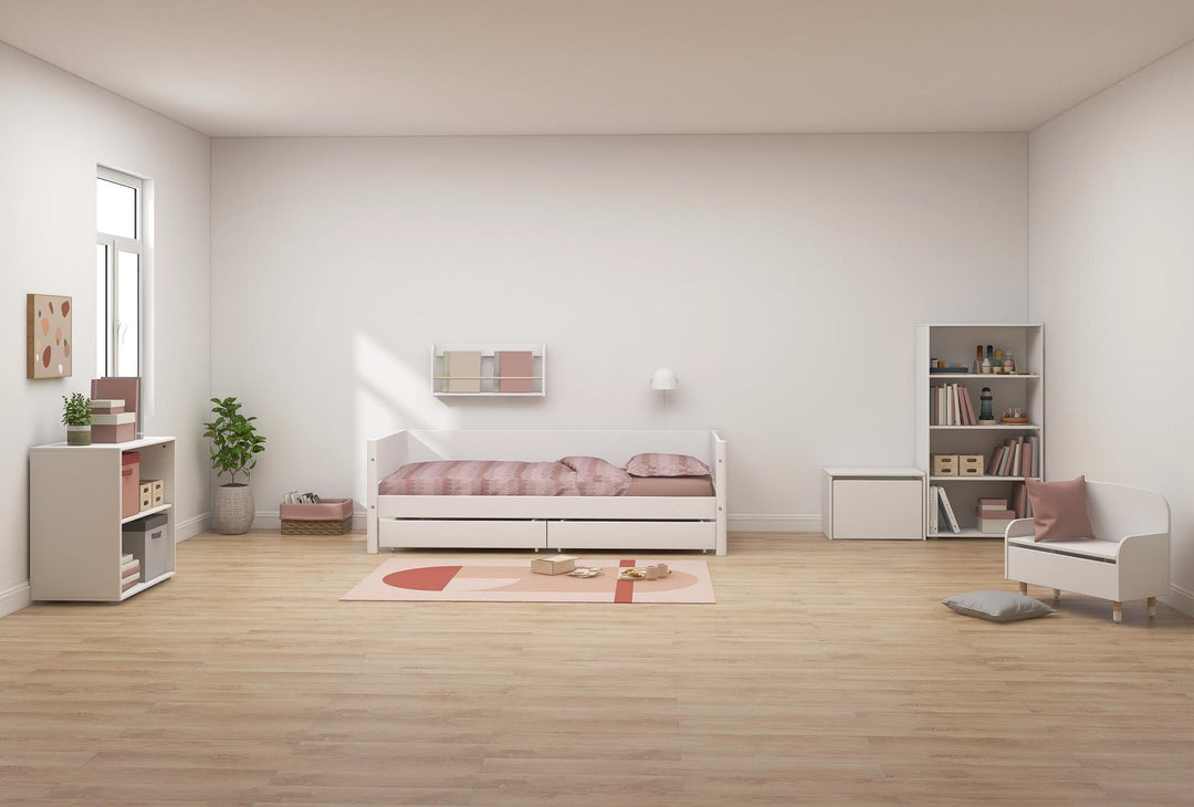The Decorators: Pat cu doua sertare Flexa White 90x200 cm
