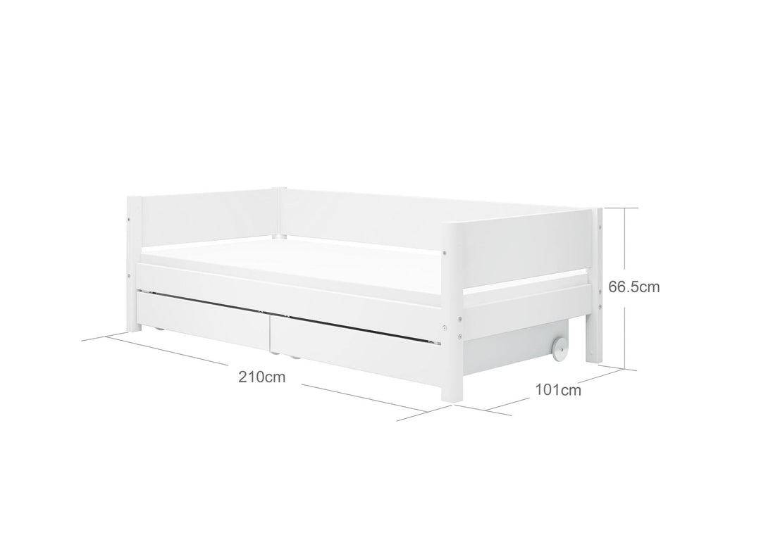 The Decorators: Pat cu doua sertare Flexa White 90x200 cm