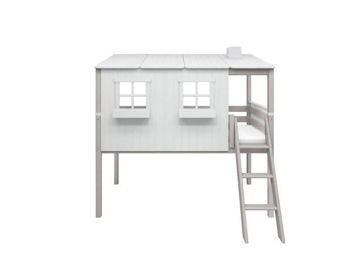 The Decorators: Pat inaltime 120 cm casuta cu acoperis Flexa Classic 90x200 cm