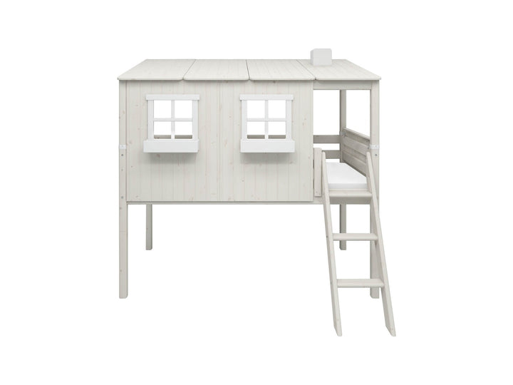 The Decorators: Pat inaltime 120 cm casuta cu acoperis Flexa Classic 90x200 cm