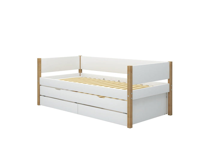 The Decorators: Pat cu extensie si doua sertare Flexa Nor 90x200 cm