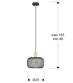 Lustra Schuller Osiris plasă metalică negru-auriu