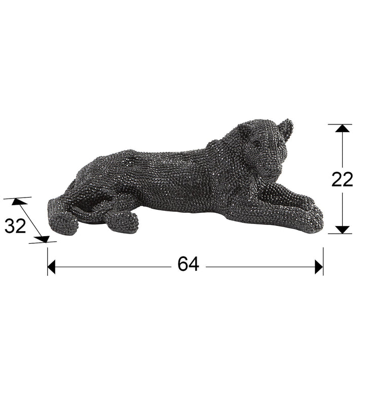Sculptura decorativa Schuller Leona leoaica negru lucios