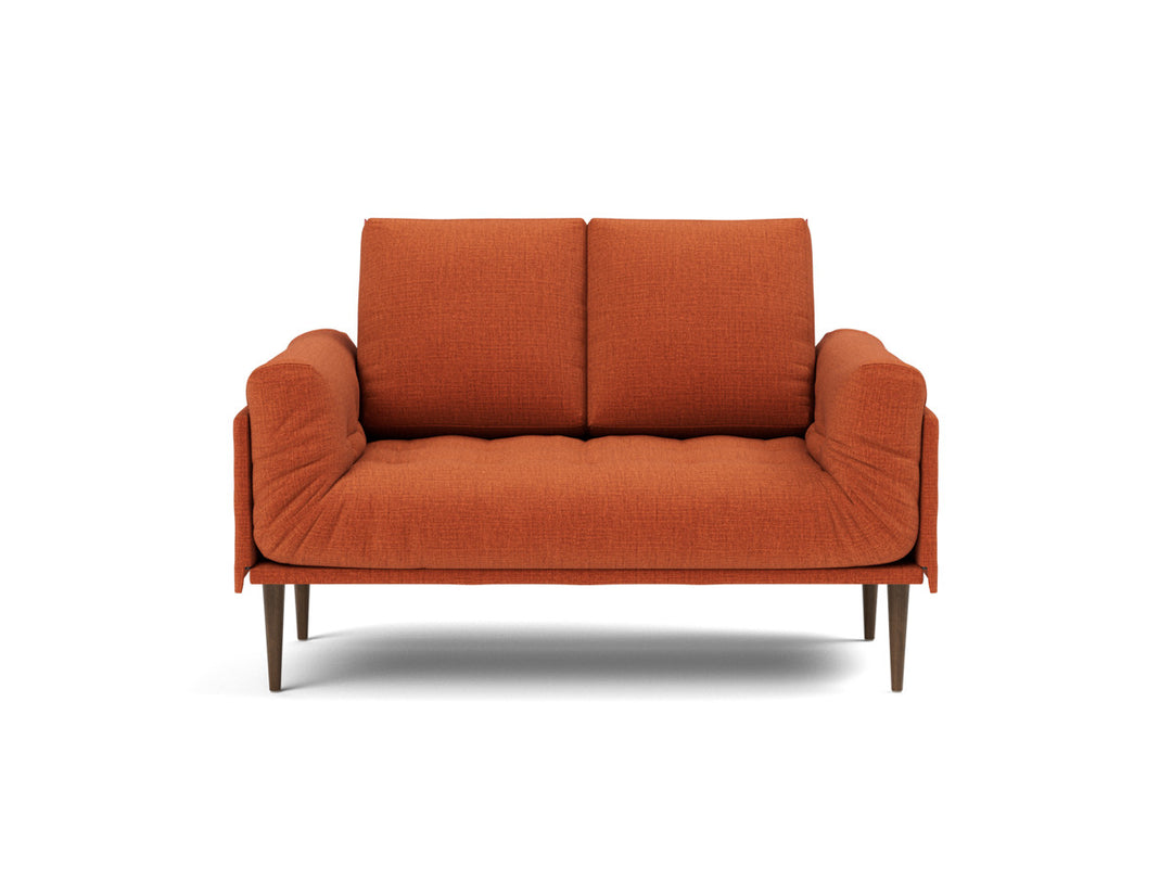 Canapea pat Rollo Styletto, saltea cu arcuri impachetate, tesatura la alegere #material_412-esina-rust-orange