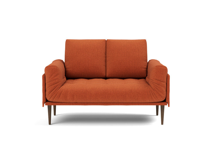 Canapea pat Rollo Styletto, saltea cu arcuri impachetate, tesatura la alegere #material_412-esina-rust-orange