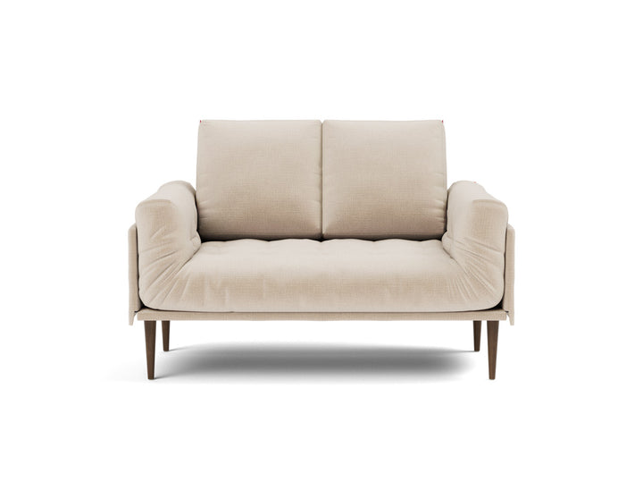 Canapea pat Rollo Styletto, saltea cu arcuri impachetate, tesatura la alegere #material_410-esina-almond
