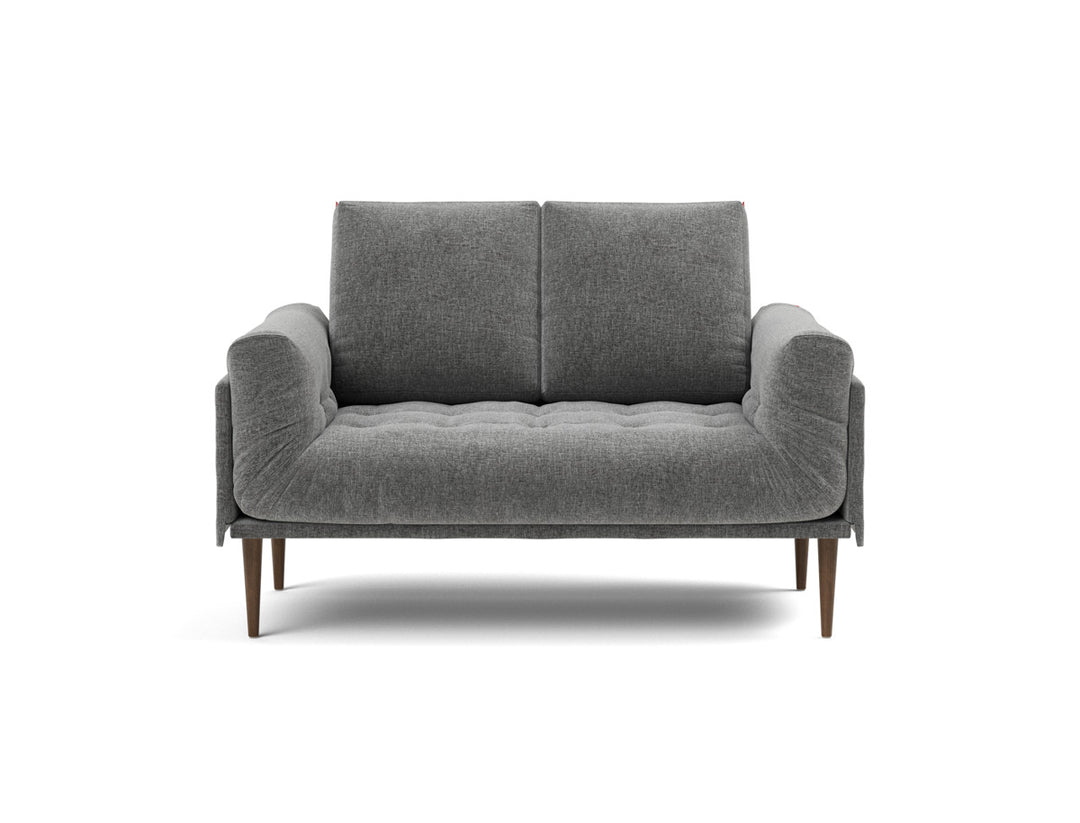 Canapea pat Rollo Styletto, saltea cu arcuri impachetate, tesatura la alegere #material_563-twist-charcoal