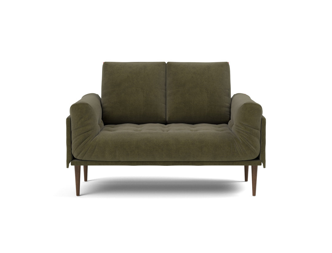 Canapea pat Rollo Styletto, saltea cu arcuri impachetate, tesatura la alegere #material_316-cordufine-pine-green