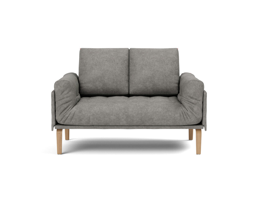 Canapea pat Rollo Bow, saltea cu arcuri impachetate 80x200 cm, tesatura la alegere #material_282-avella-warm-grey