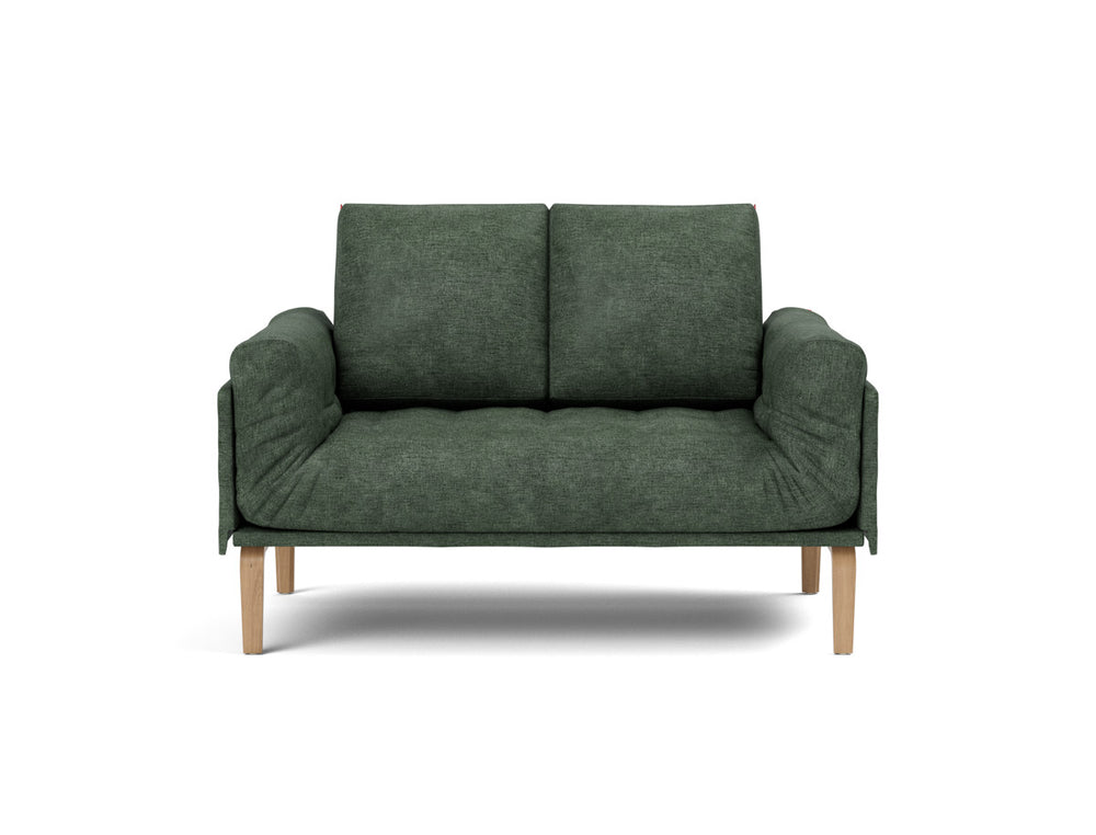 Canapea pat Rollo Bow, saltea cu arcuri impachetate 80x200 cm, tesatura la alegere #material_281-avella-pine-green