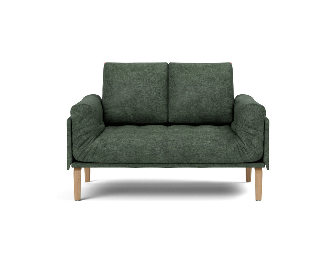 Canapea pat Rollo Bow, saltea cu arcuri impachetate 80x200 cm, tesatura la alegere #material_281-avella-pine-green