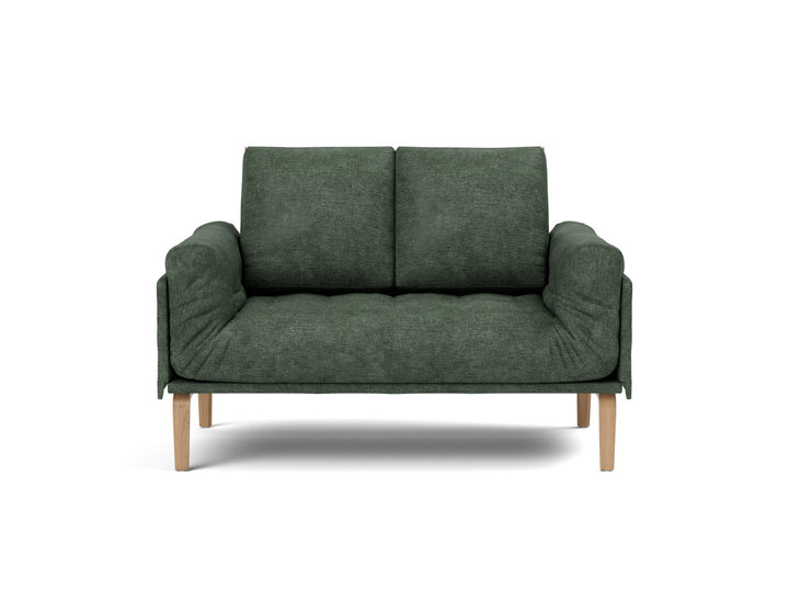 Canapea pat Rollo Bow, saltea cu arcuri impachetate 80x200 cm, tesatura la alegere #material_281-avella-pine-green