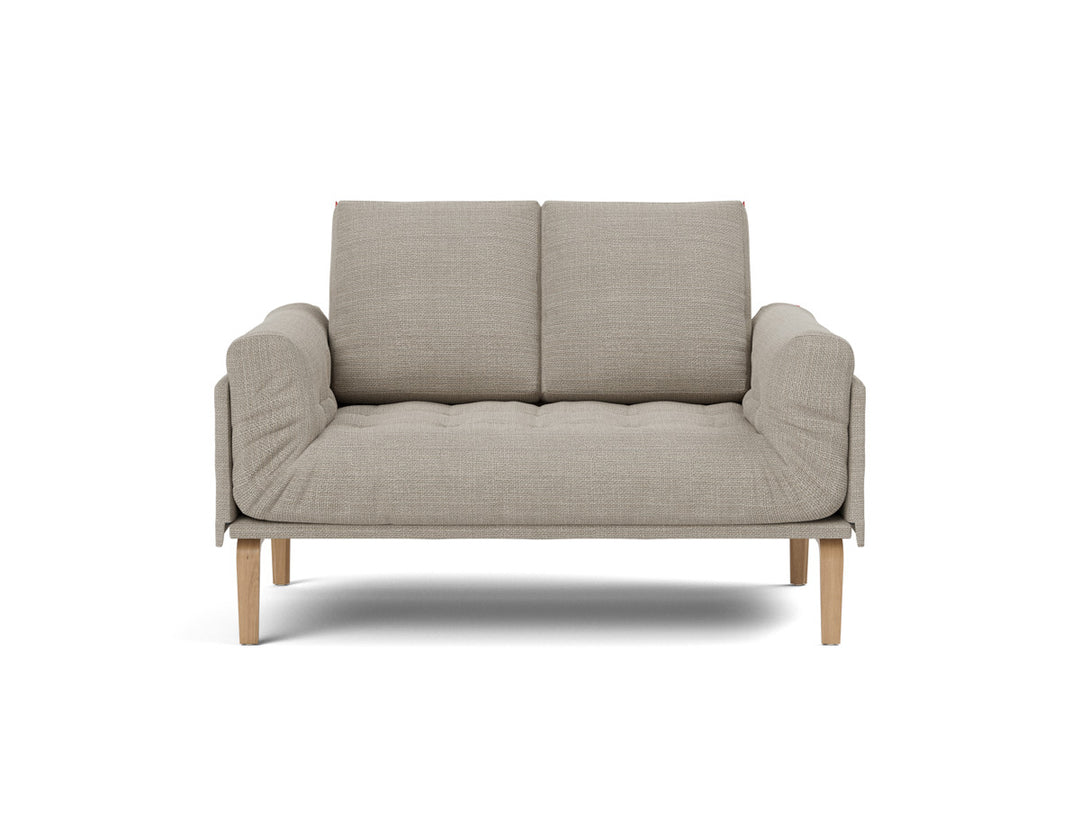 Canapea pat Rollo Bow, saltea cu arcuri impachetate 80x200 cm, tesatura la alegere #material_579-kenya-gravel