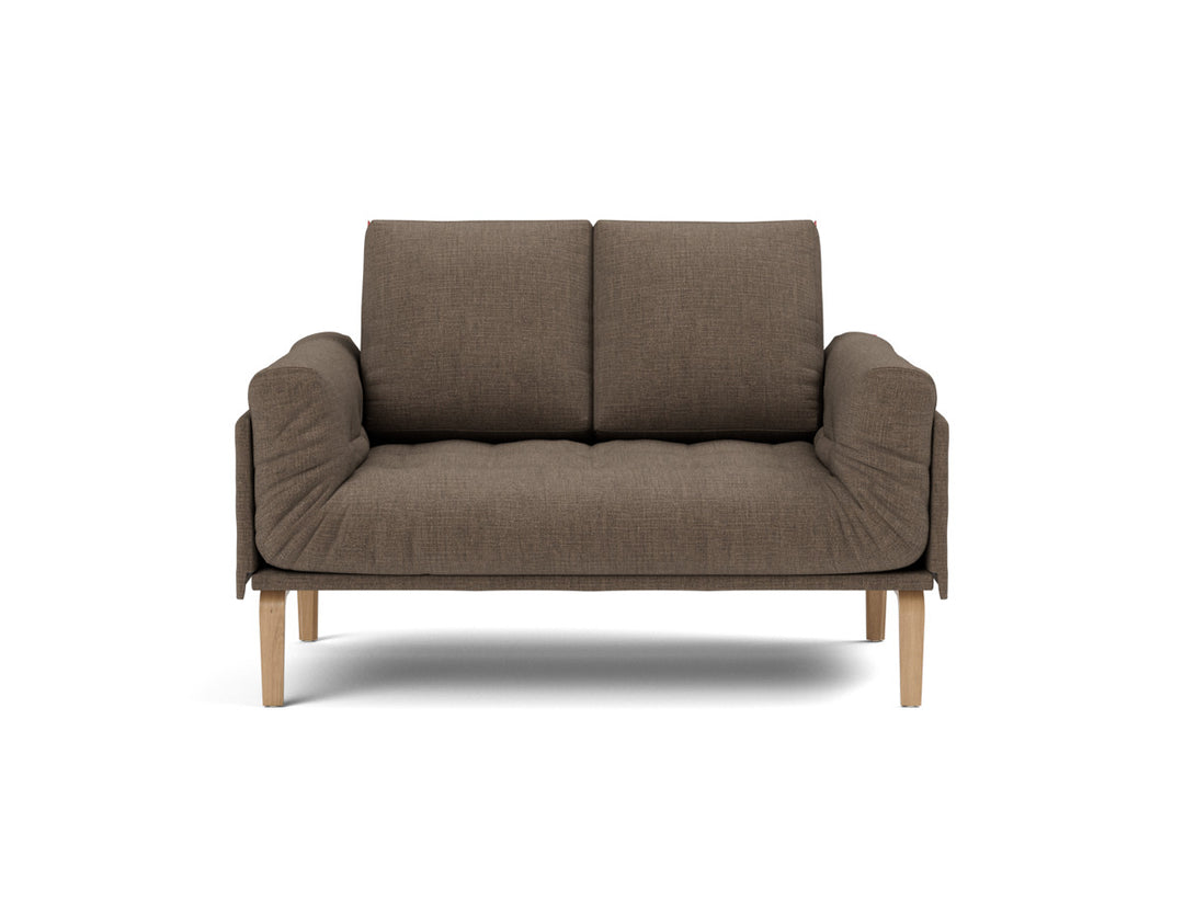 Canapea pat Rollo Bow, saltea cu arcuri impachetate 80x200 cm, tesatura la alegere #material_411-esina-cedar-brown