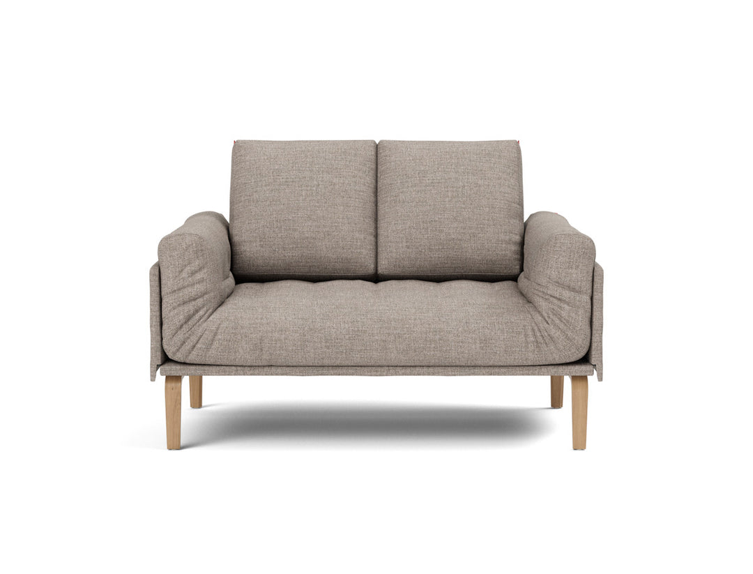 Canapea pat Rollo Bow, saltea cu arcuri impachetate 80x200 cm, tesatura la alegere #material_472-yuveno-warm-grey