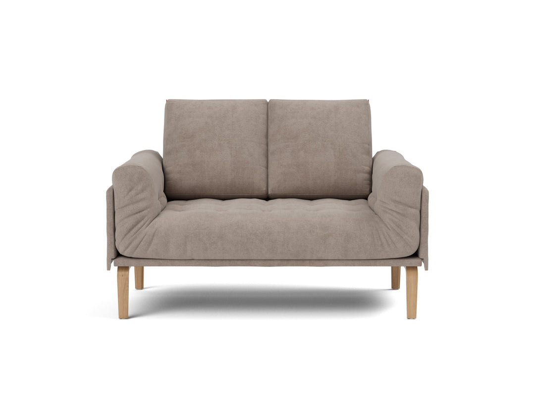 Canapea pat Rollo Bow, saltea cu arcuri impachetate 80x200 cm, tesatura la alegere #material_318-cordufine-beige