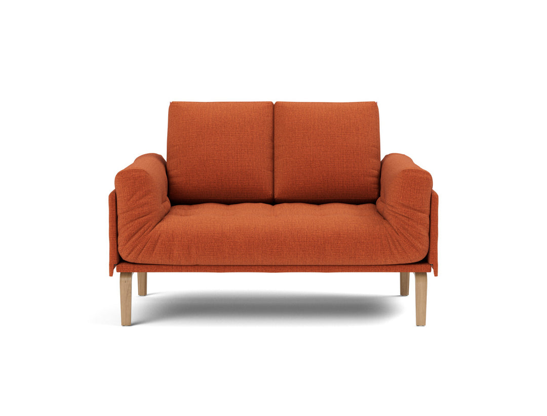 Canapea pat Rollo Bow, saltea cu arcuri impachetate 80x200 cm, tesatura la alegere #material_412-esina-rust-orange