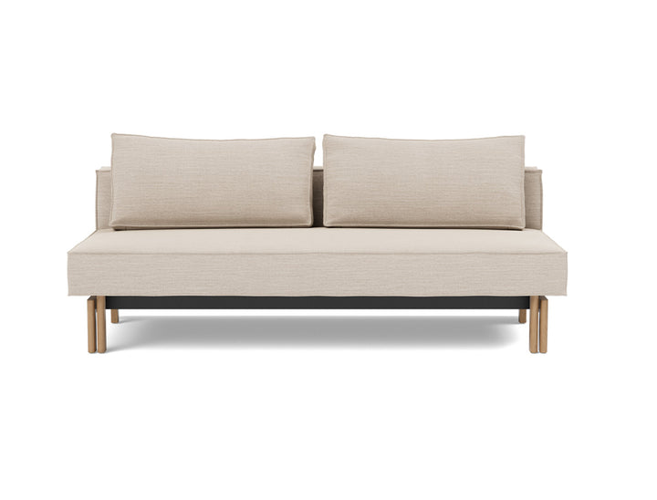 Canapea extensibila Sly Wood 140x200 cm, tesatura la alegere #material_612-blida-sand-grey