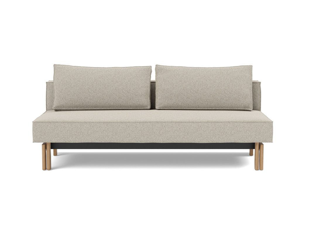 Canapea extensibila Sly Wood 140x200 cm, tesatura la alegere #material_539-boucl-beige