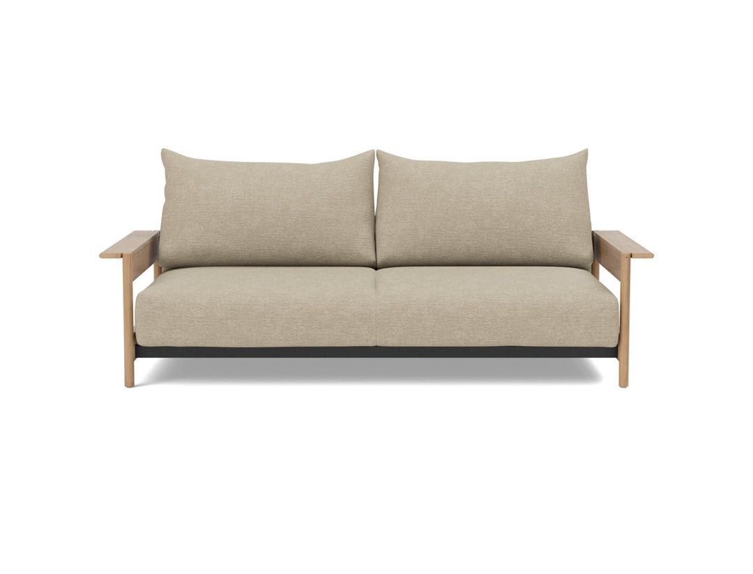 Canapea extensibila Malloy Wood 150x200cm, tesatura la alegere #material_356-taura-sand