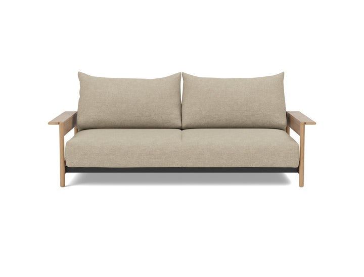 Canapea extensibila Malloy Wood 150x200cm, tesatura la alegere #material_356-taura-sand