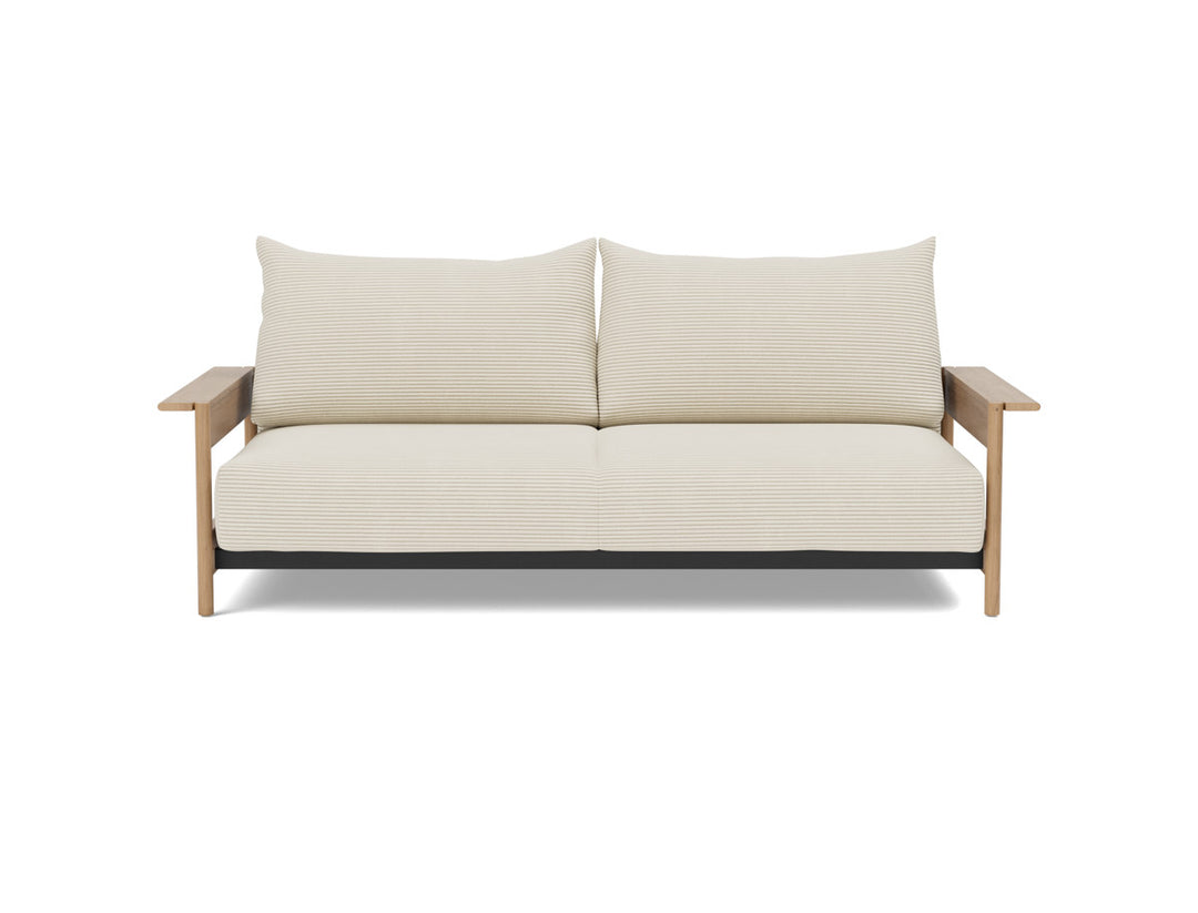 Canapea extensibila Malloy Wood 150x200cm, tesatura la alegere #material_594-corduroy-ivory