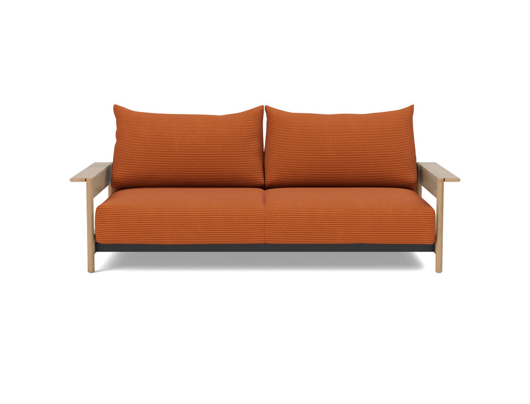 Canapea extensibila Malloy Wood 150x200cm, tesatura la alegere #material_595-corduroy-burnt-orange