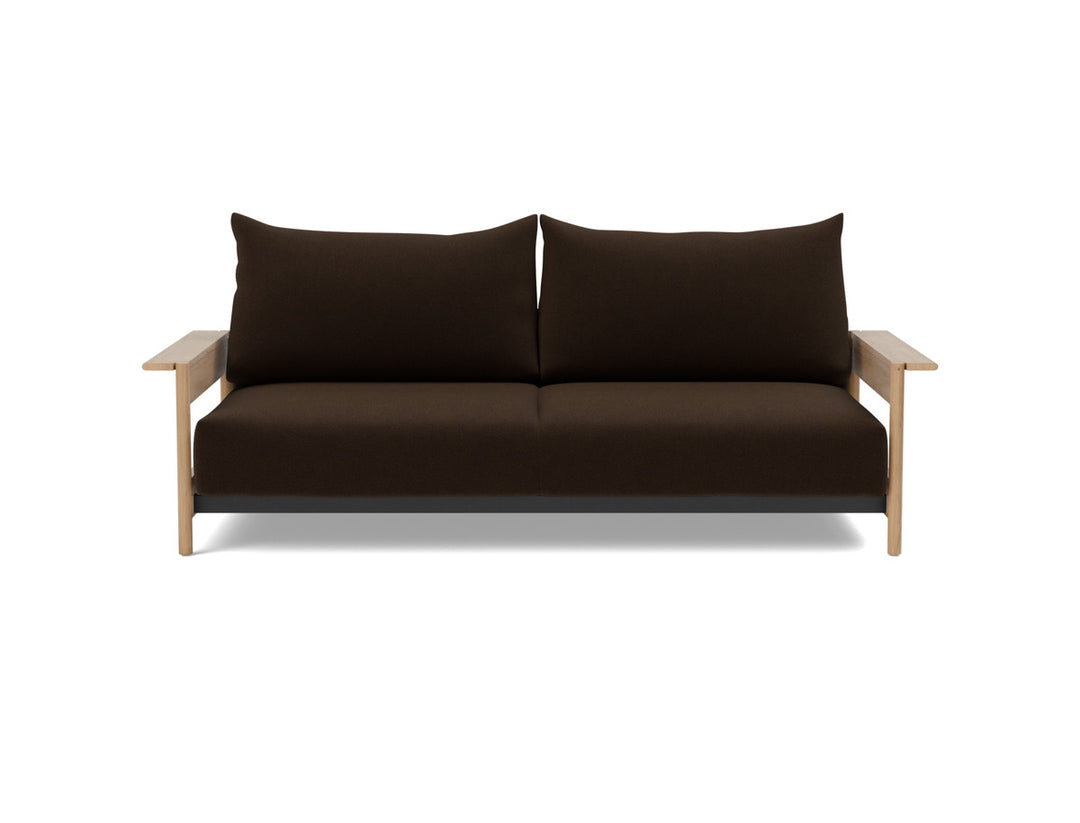 Canapea extensibila Malloy Wood 150x200cm, tesatura la alegere #material_358-taura-chocco