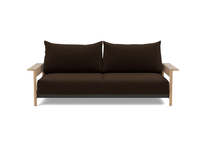 Canapea extensibila Malloy Wood 150x200cm, tesatura la alegere #material_358-taura-chocco