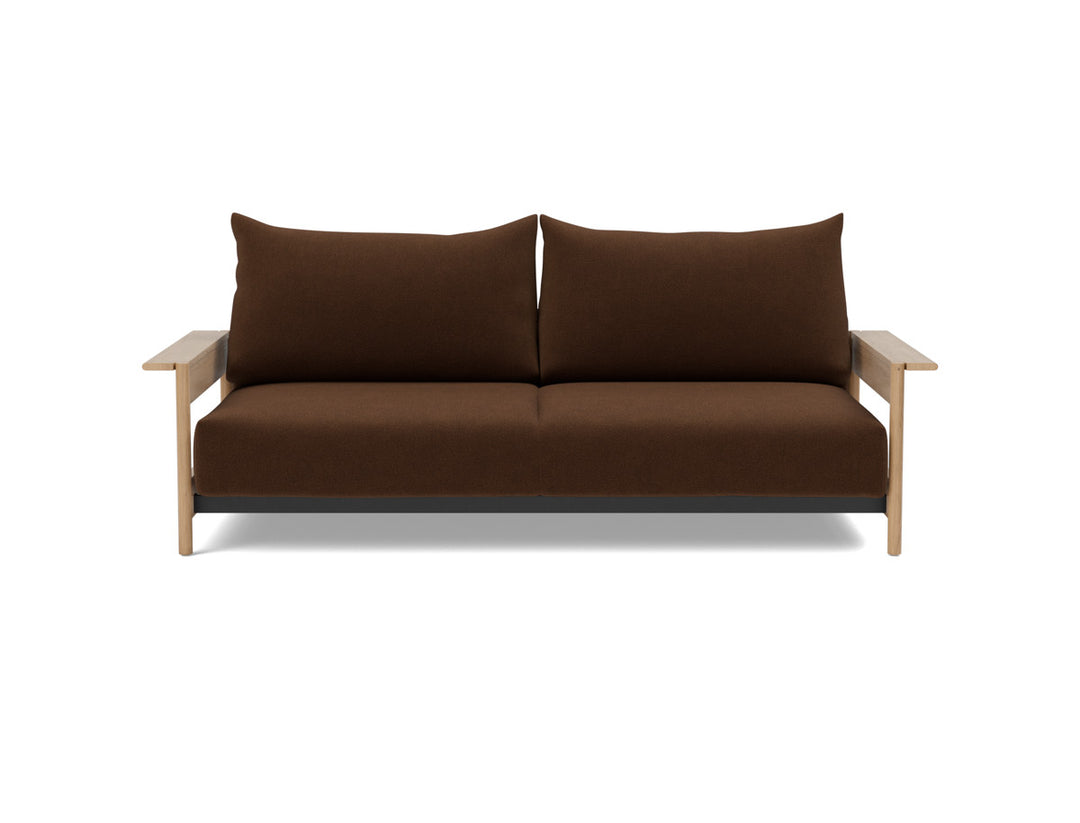 Canapea extensibila Malloy Wood 150x200cm, tesatura la alegere #material_359-taura-cappuccino