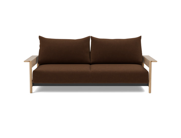 Canapea extensibila Malloy Wood 150x200cm, tesatura la alegere #material_359-taura-cappuccino